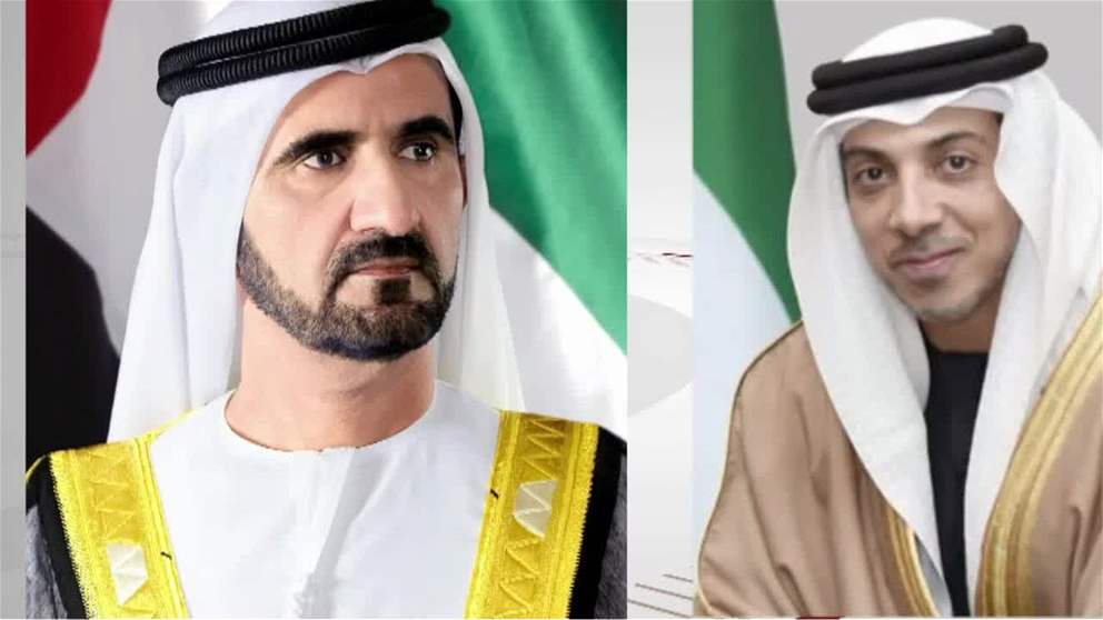 محمد بن راشد ومنصور بن زايد يهنئان رئيس الوزراء اللبناني